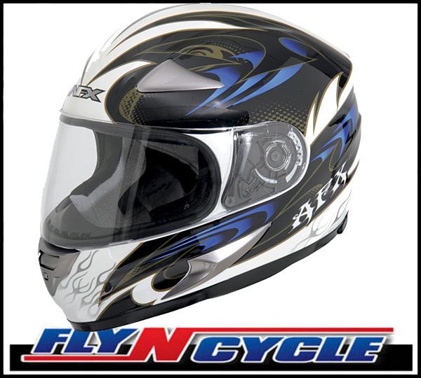 Afx fx-90 blue dare small full face motorcycle helmet dot ece