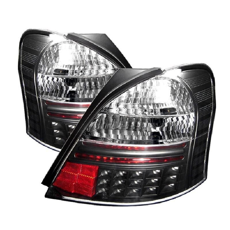 Tln autoparts toyota yaris 2006 07 08 2dr led tail lights - black