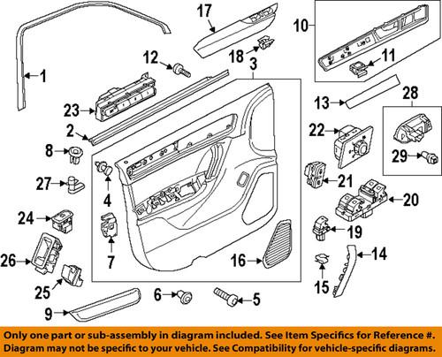 Volkswagen oem 7l6959855b 3x1 door window switch/switch, power window