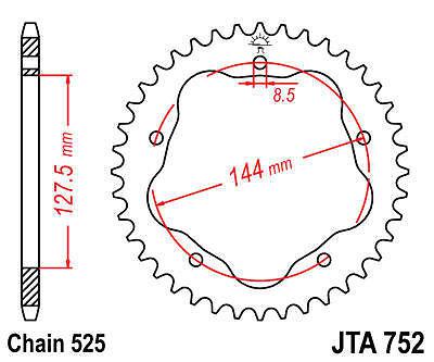 Jt sprocket rear 38t aluminum ducati 996 sps (with jt750b carrier) 1999-2001