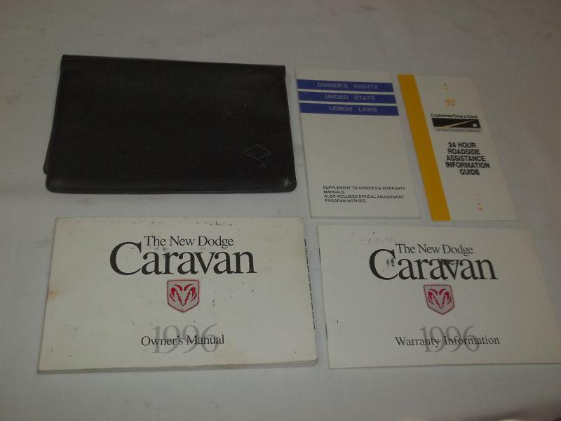 1996 dodge caravan owner's manual 5/pc.set & black chrysler factory case.free s