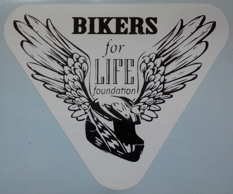 Bikers/motorcycle charity stickers/decals by bikers for life foundation