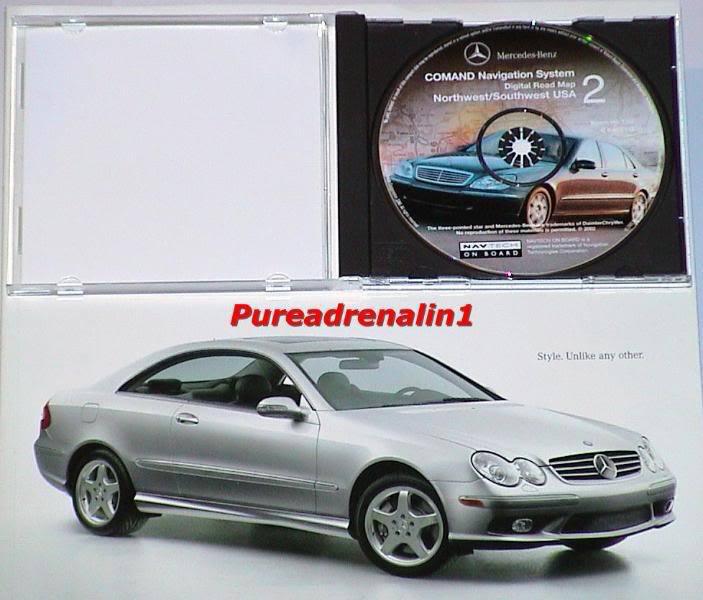 01 2002 03 04 clk55 clk320 clk430 clk500 clk mercedes navigation map cd 2 nw sw