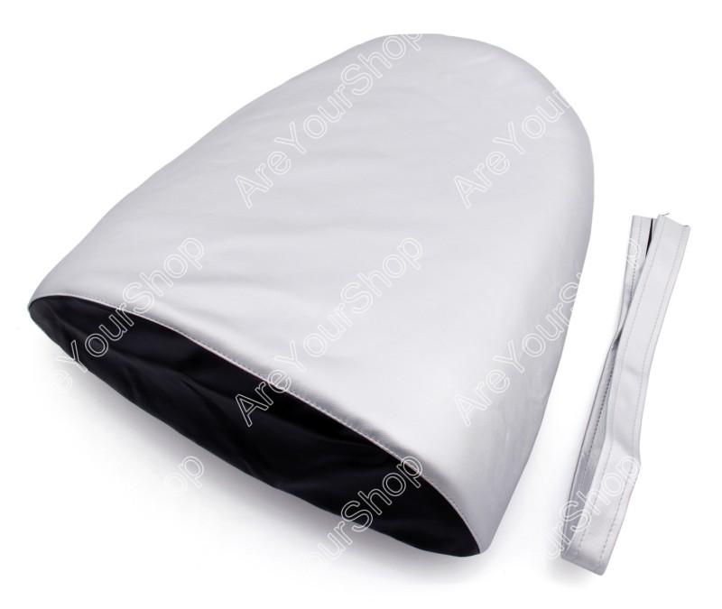 Rear pu leather seat cowl cover pillon suzuki gsxr 600/750 04-05 k4 silver