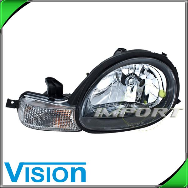 Driver side left l/h headlight lamp assembly w/black bezel 2001 dodge neon new