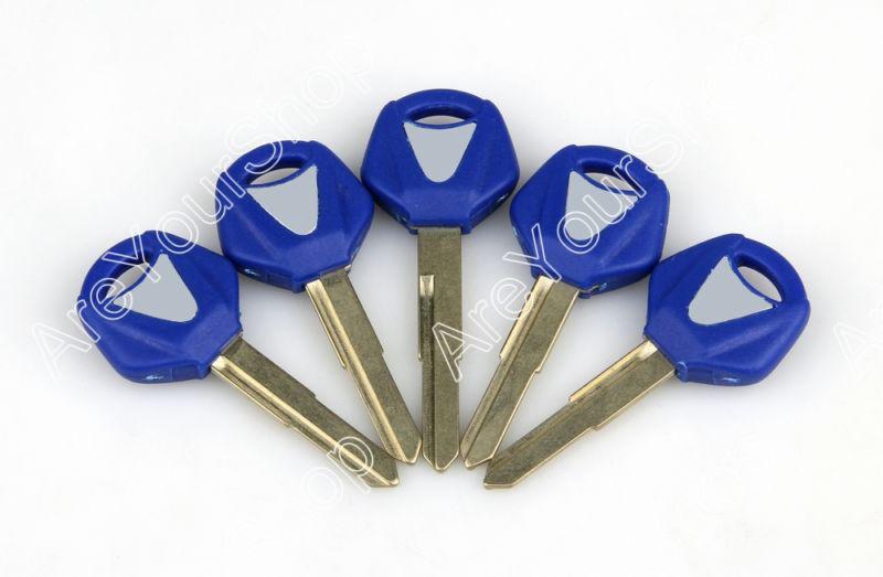 5pcs blade blank key motorcycle yamaha yzf r1 r6 fz1 fz4 fz6 fz8 xjr xj6 blue