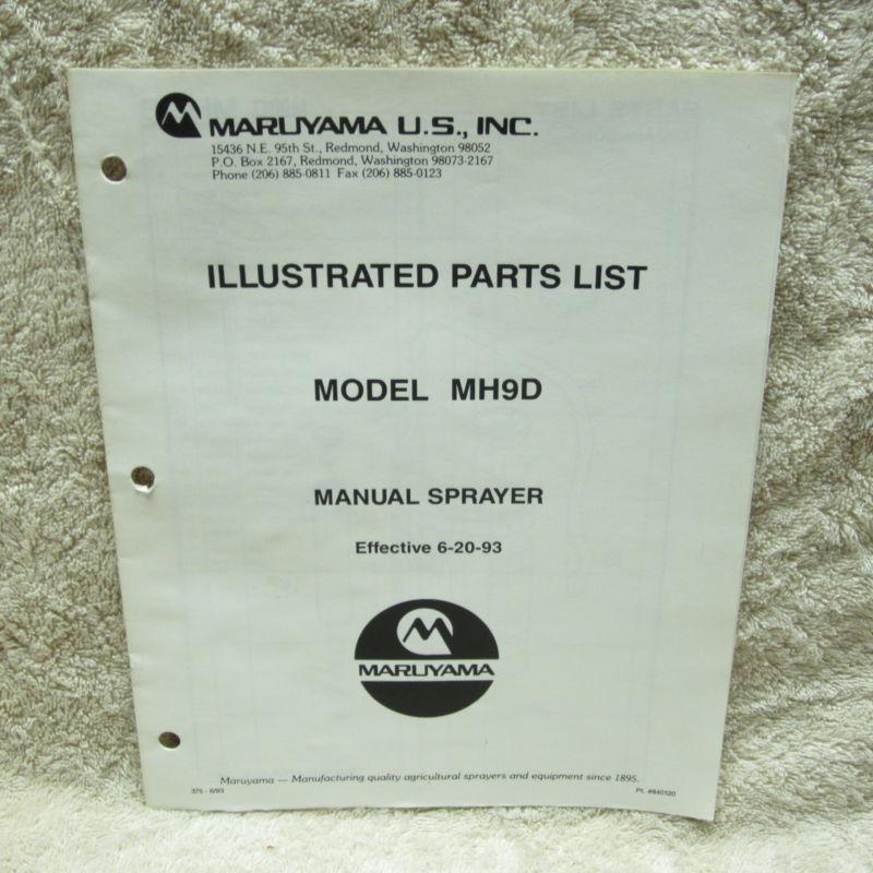 Maruyama illustrated parts list for model mh9d manual sprayer