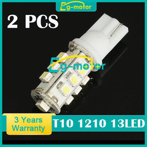 2pcs t10 1210 smd 13 led car side wedge light lamp w5w 12v white 194 168