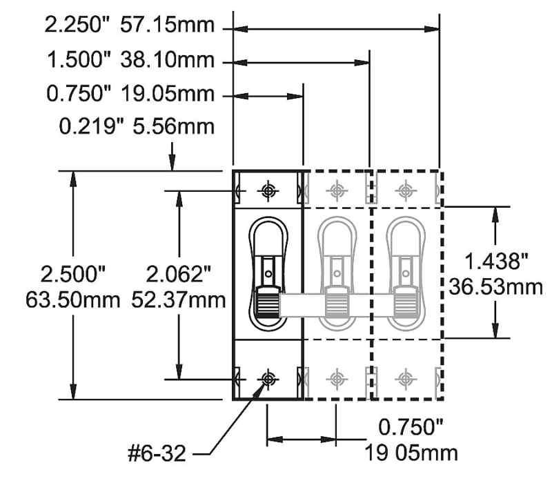 Blue sea 7287 c-series triple pole circuit breaker - 50a