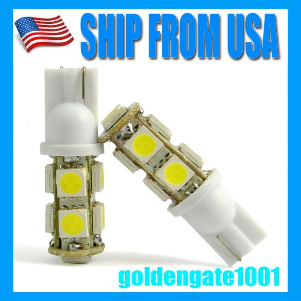 Us white 2 pcs interior led wedge bulb tail backup corner signal light lamp new