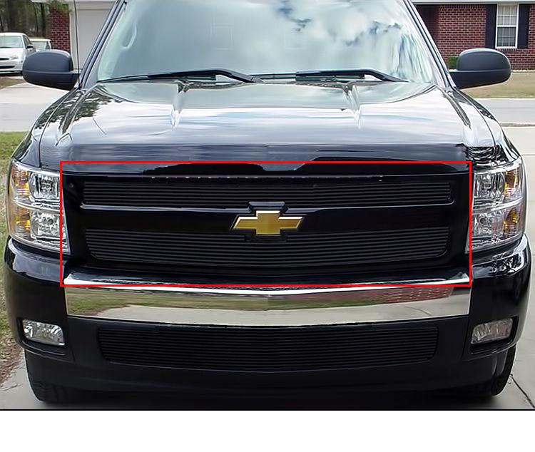 Viogi fits 2007-2013 chevy silverado 1500 black upper billet grille grill