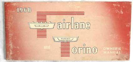 1968 ford  torino and fairlane owners manual original 