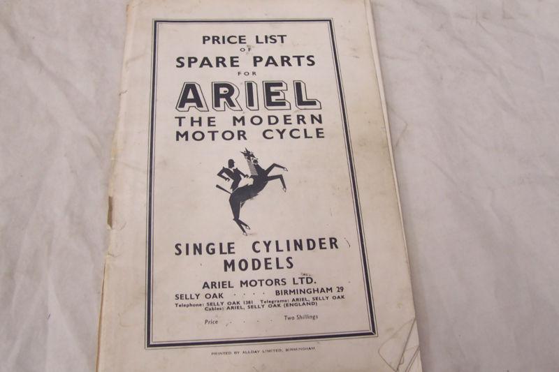Ariel 1954 parts list  norton triumph ajs ahrma matchless cafe racer