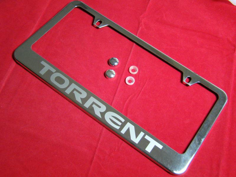 Pontiac torrent chrome license plate frame stainless steel 