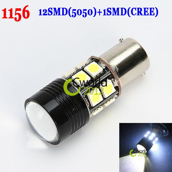 1156 white 12+1 smd cree led light car vehicle parking brake tail stop lamp bulb