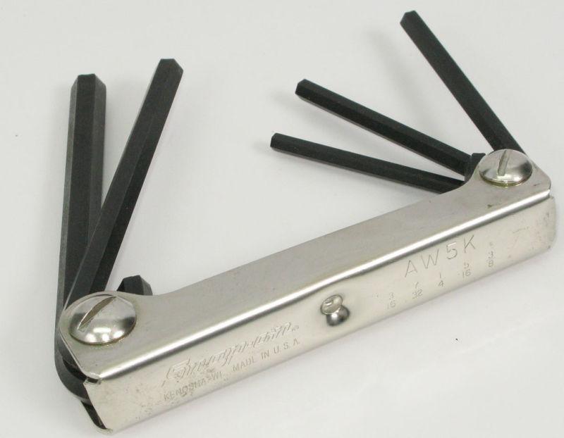 Snap-on folding hex key set - sae sizes - aw5k