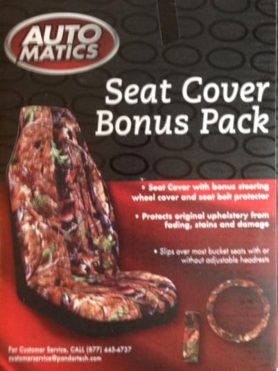 Camouflage seat covers - bonus steering wheel cover & seat belt protector