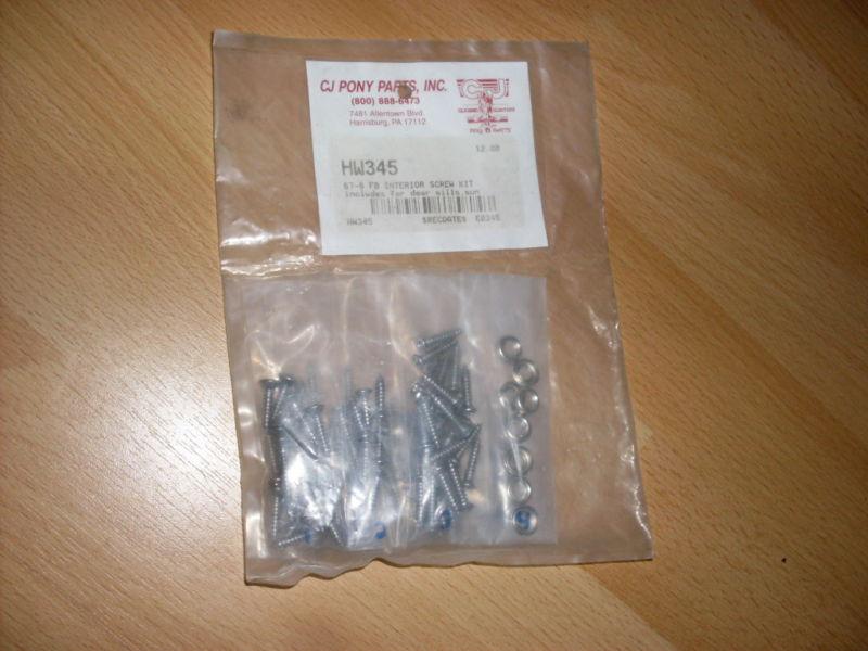 1967 68  mustang fastback interior screw kit # 345 