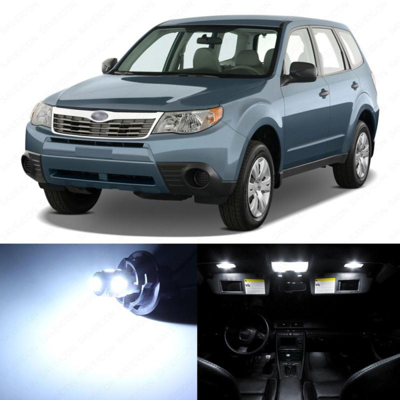 8 x xenon white led interior lights package for 1998 - 2013 subaru forester ---