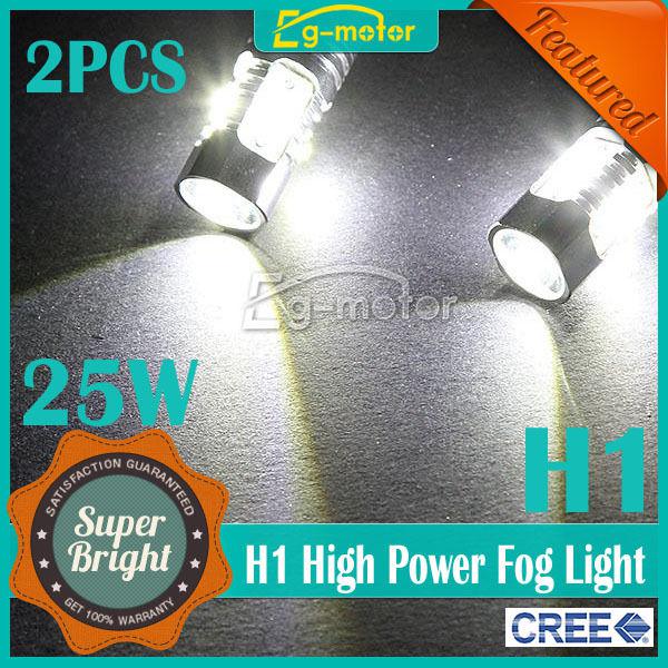 2x h1 25w cree led bulbs cob drl fog driving turn parking light lamps bulb