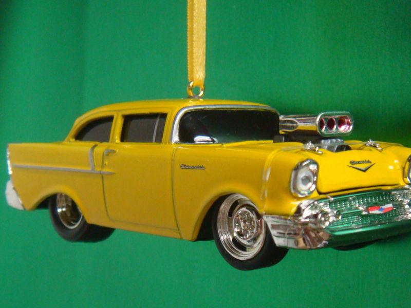 1957 '57 chevrolet chevy bel air 150 yellow christmas tree ornament
