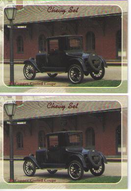 1923 chevy coupe baseball card sized cards - lot of 2 - must see !!