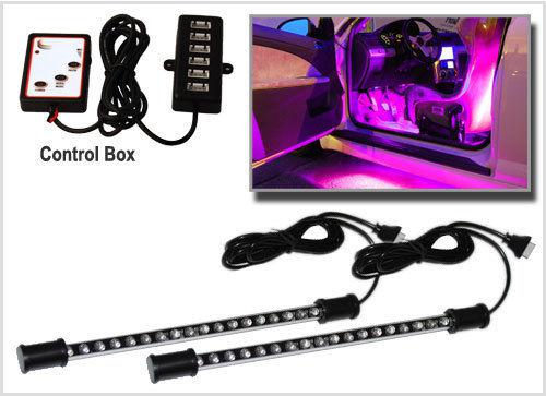 Pink led interior expandable neons lights w. patterns