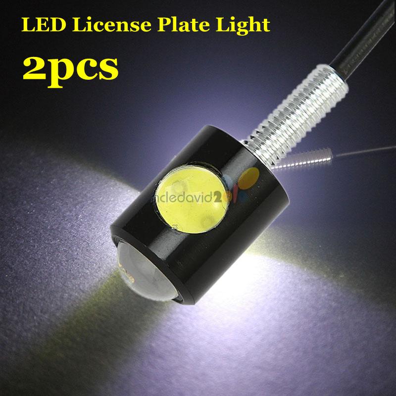 2x 3w bright white cob led license plate bolt light lamp bulb car motorcycle