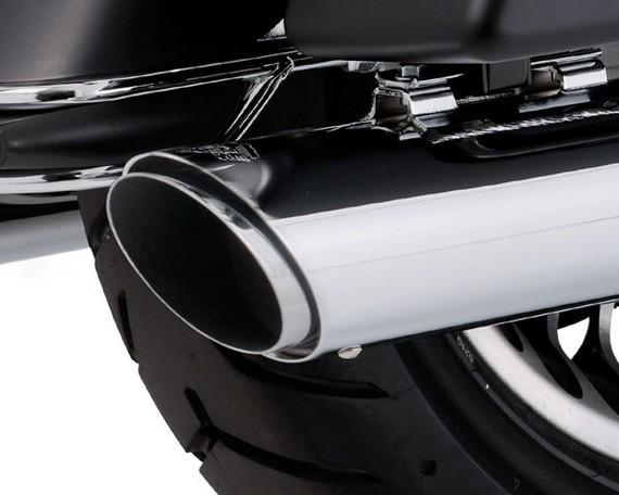 Vance & hines twin slash 4 round muffler chrome for harley fl 95-10