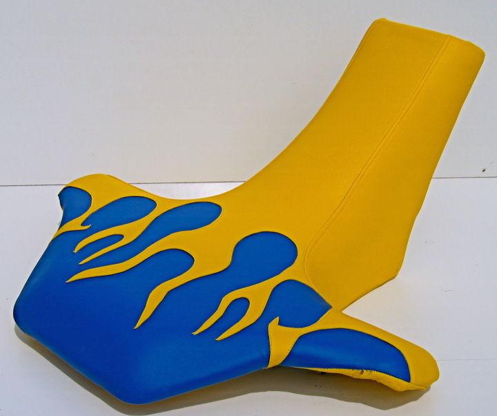 Suzuki lt500r yellow flame motoghg seat cover  #ghg1976scptbk1976