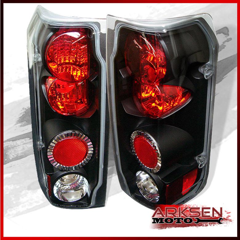 87-96 f150 f250 f350 / 89-96 bronco black altezza tail lights brake lamps pair