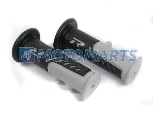 7/8" 22mm grey handlebar hand grips cbr gsx r monster katana zx 9r 636 ninja zx7