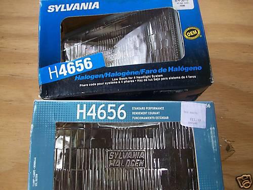 2~ sylvania 6-1/2"x4" halogen low beam headlight h4656