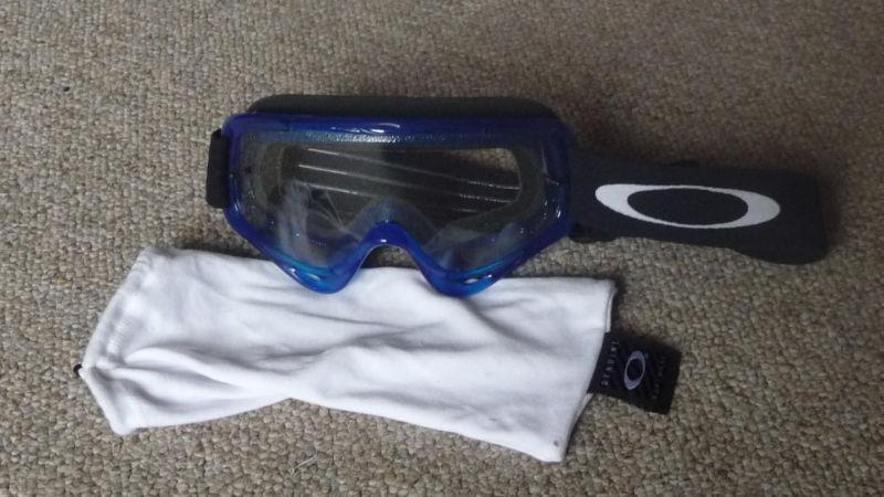 Oakley goggles mx o frame crystal blue w/clear lens