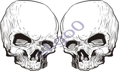 2x skull sticker motorcycle gas tank car bumper decal16