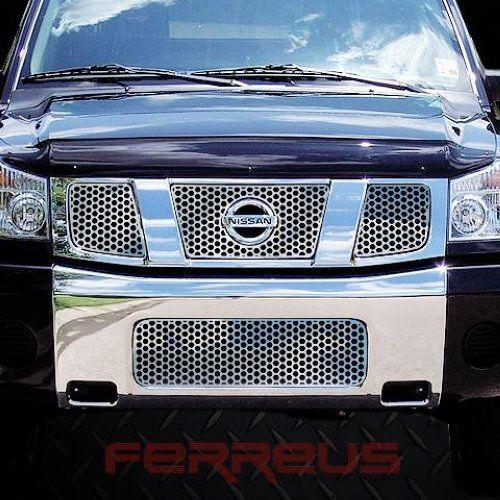 Nissan armada 04-07 circle punch polished stainless grill insert trim cover