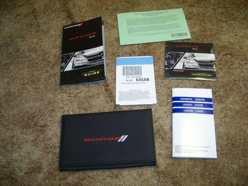 2012 dodge avenger owners operators guide manual used with sealed dvd