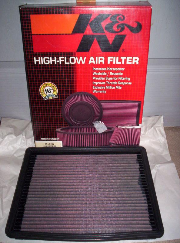 K&n 33-2135 high-flow air filter washable/reusable increaser horsepower 