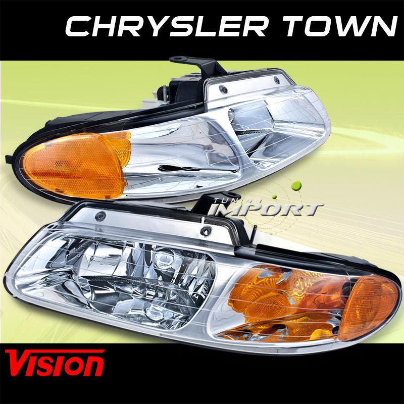 2000 dodge caravan se sport vision pair headlight lh+rh amber reflector lamps