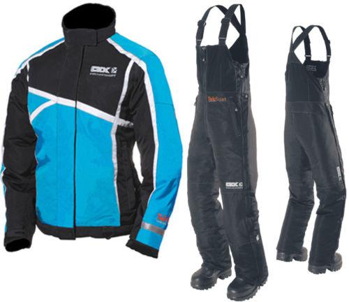 Snowmobile ckx floating suit jacket & bibs women coat & pants 2xlarge black/blue