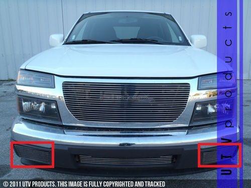 2004 - 2012 gmc canyon fog light billet grille kit chrome 2pc kit side grille