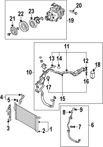 Hyundai oem 291342b800 a/c condenser, compressor & lines-air guide