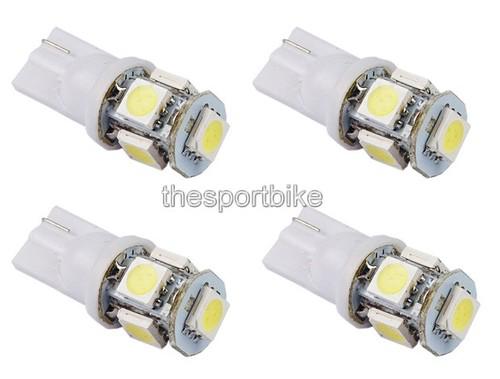 4x white led light t10 194 2825 168 158 501 wedge license plate lamp bulbs 007-4