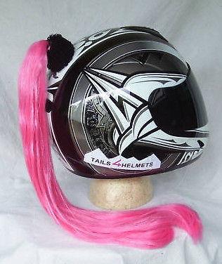 Pink helmet ponytail~ motorcycle snowmobile skateboard atv bike pony tail *new *