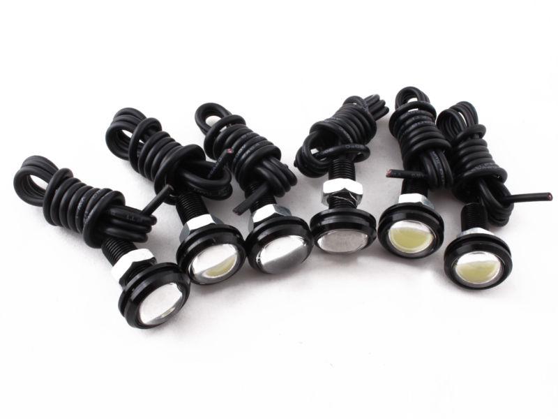 6pcs high power white 3w led eagle eye bumper drl fog light motorcycle