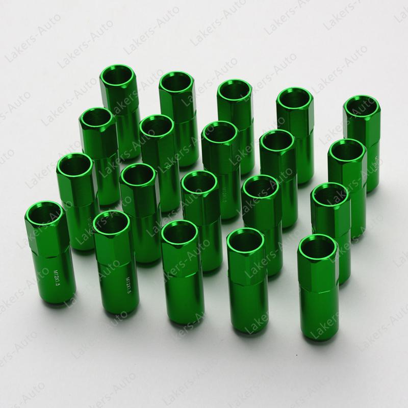 20 green alloy racing wheel tuner lug nuts aluminum  m12 x 1.25mm 60mm free ship