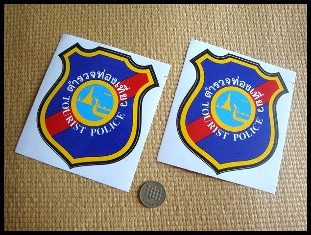 C598 tourist police 2 stickers set thailand