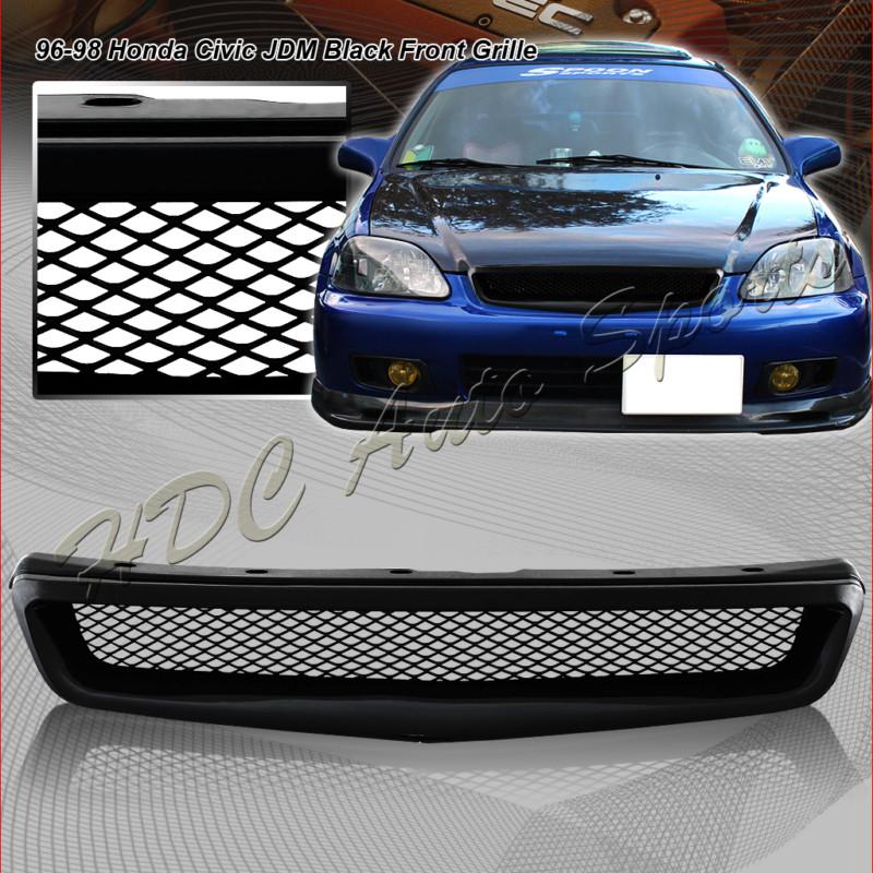 99 - 00 honda civic jdm black abs plastic mesh front hood bumper grille grill