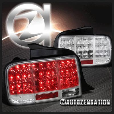 05-09 ford mustang chrome led integrate sequential turn signal tail lights