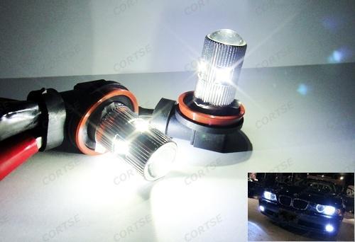 2 h11 h8 cree led projector bulb fog light drl headlight 25w error free resistor